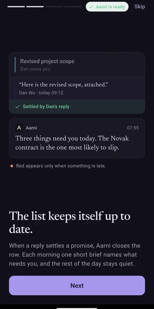 A row settled by Dan's reply, and the morning brief